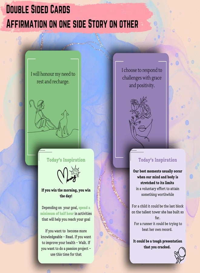 EKDALI Positive Affirmations Cards for Women With Thought Provoking 5 second stories on the Back| Self Care and Meditation| Unique Gift - Image 3